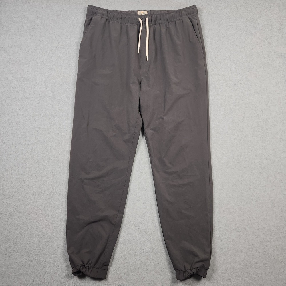 Marine Layer Pants Men Large Gray Jogger Elastic Waist Casual Comfort Drawstring